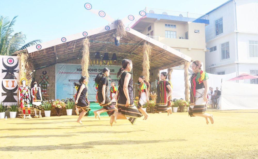Cultural performances during the commemoration of Mao Hoho Dimapur 75th anniversary cum Chithuni festival 2023 at Mao Community Centre, Ashuhe Mao colony, Kuda village ‘B’ khel on January 7. The event was graced by Dr Lorho Pfoze, MP, Lok Sabha (outer Manipur) and Losii Dikho, MLA 48 Mao Constituency, Manipur.  